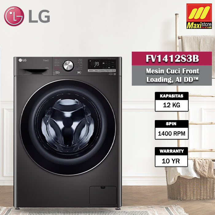 LG FV1412S3B Mesin Cuci Front Loading [12 Kg] AI DD & TurboWash 360 ...